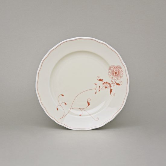 Talíř dezertní 19 cm, cibulák ECO červený na ivory, Český porcelán a.s.