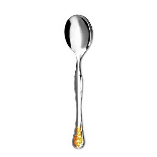 BAROKO gold: Spoon, Stainless Steel + Gold, 200 mm, Cutlery Toner