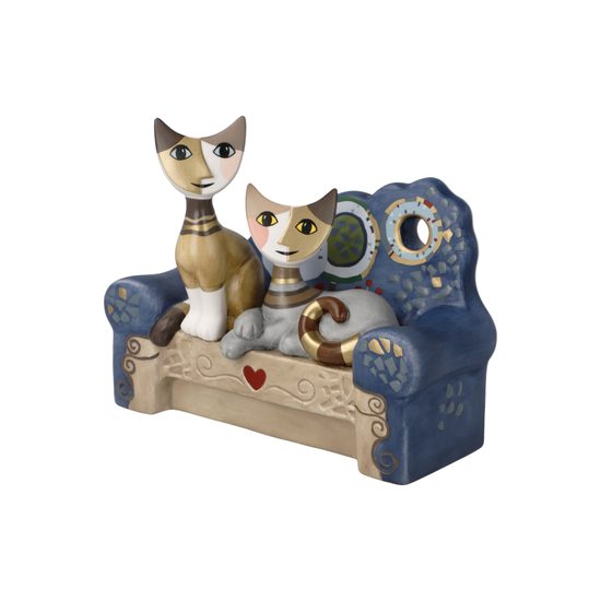 Cats Caterina and Fabio 14 / 6.5 / 11.5cm, biscuit china, Cats Goebel R. Wachtmeister