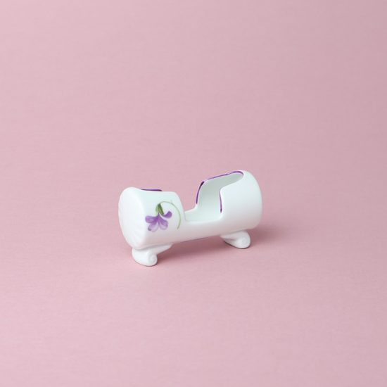 Dóza na párátka 8 cm, fialky, Český porcelán a.s.