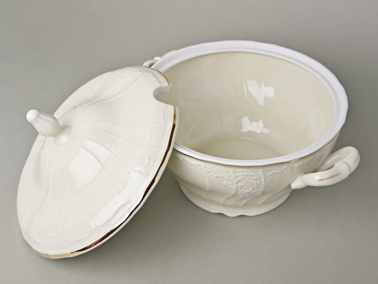Víko k míse polévkové 2,5 l, Thun 1794, karlovarský porcelán, BERNADOTTE ivory + zlato