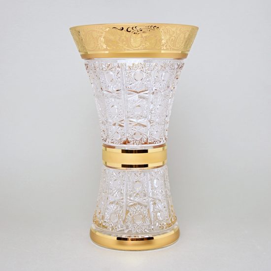 Crystal Vase "X" Gerbera, h: 30,5 cm, Gold, Ales Zverina - AZ Design