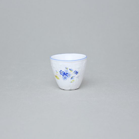 Liquere cup, Thun 1794 Carlsbad porcelain, BERNADOTTE Forget-me-not-flower