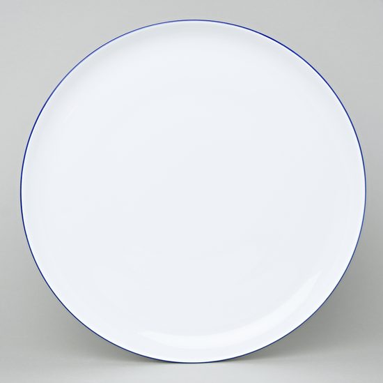 Dish round flate 30 cm, Thun 1794 Carlsbad porcelain, TOM blue