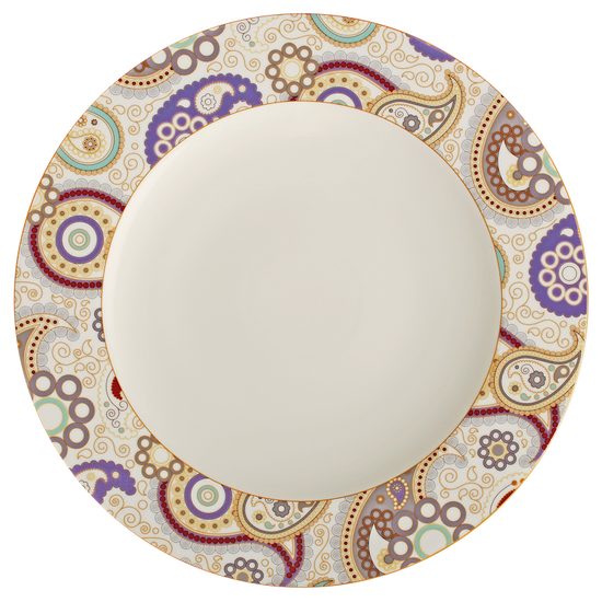 Platter round flat 33 cm, Achat 4045 Myst, Tettau Porcelain