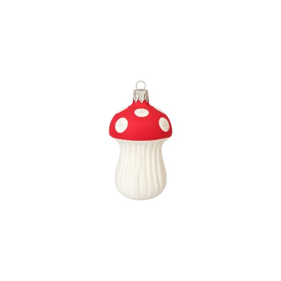 Christmas Glass Fly Agaric Mushroom Ornament (Small), 6 cm, Czech Ornaments MIJA