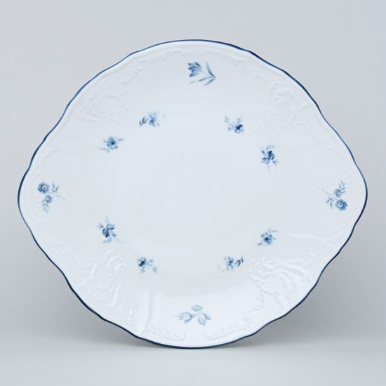 Cake plate 27 cm, Thun 1794 Carlsbad porcelain, BERNADOTTE blue flower