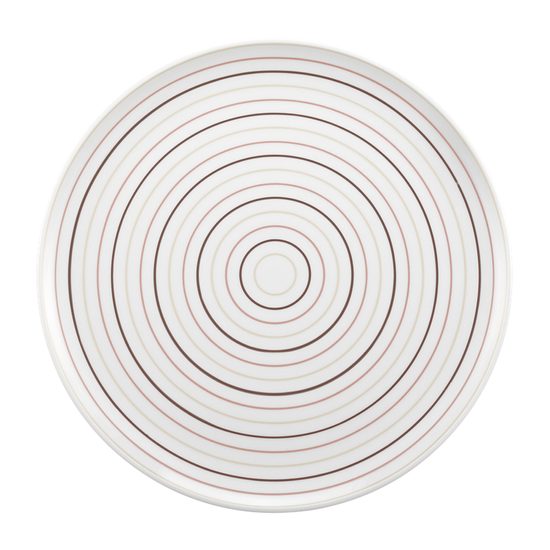 Podnos kulatý 25 cm, No Limits 24943 Cream Lines, Porcelán Seltmann