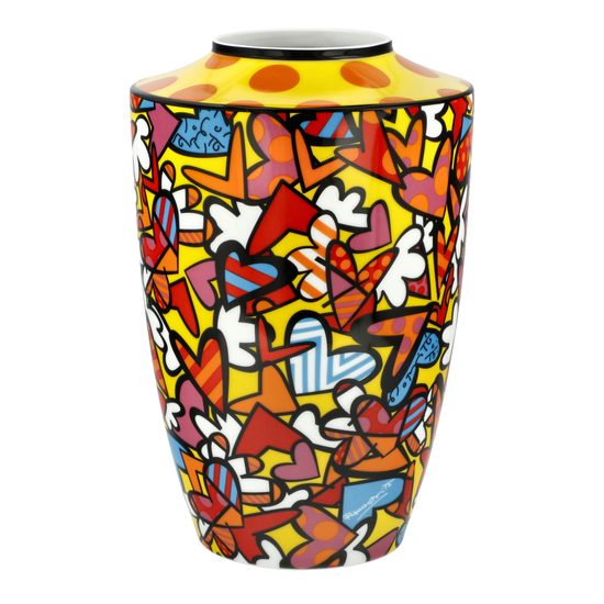 Vase Romero Britto - All we need is love, 16 / 16 / 24 cm, Porcelain, Goebel