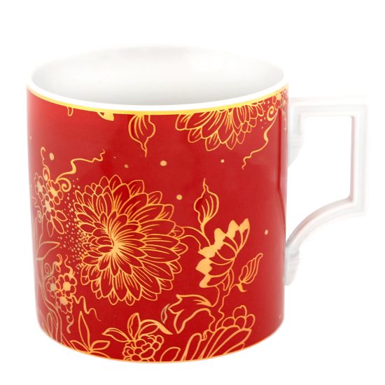 Mug "The Original" 500 ml, Christmas red-gold decor, Meissen porcelain