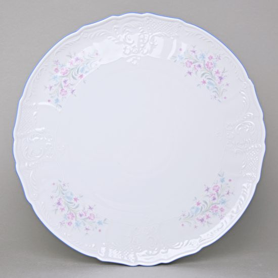 Cake plate 32 cm, Thun 1794 Carlsbad porcelain, BERNADOTTE blue-pink flowers