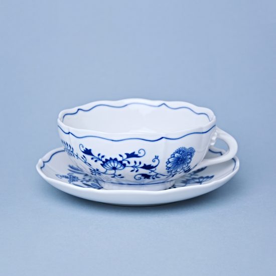 Coup soup 250 ml with one handle + saucer 17,5 cm, Original Blue Onion Pattern