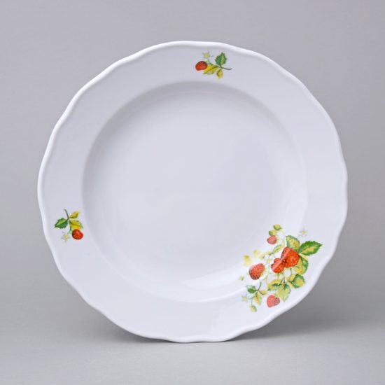 Plate deep 24 cm, strawberry, Cesky porcelan a.s.