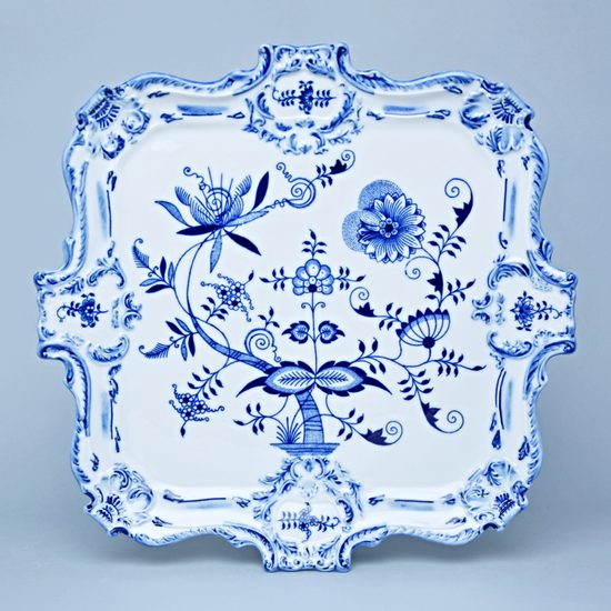 Tray embossed 35 x 35 cm, Original Blue Onion Pattern