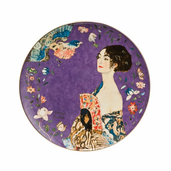 Wall plate 36 cm, Porcelain, Lydy with Fan, G. Klimt, Goebel