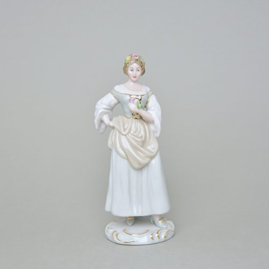 Lady With A Flower, 7 x 8 x 19 cm, Luxor I, Porcelain Figures Duchcov