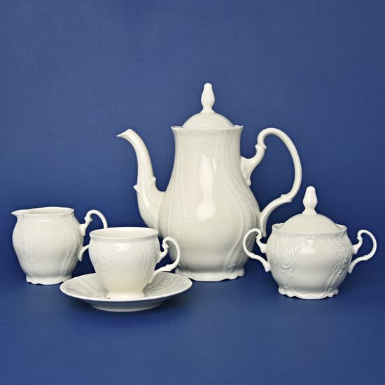 Coffee set for 6 persons, Thun 1794 Carlsbad porcelain, Bernadotte ivory