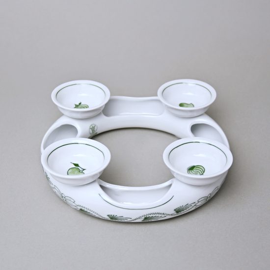 Advent candleholder 18 cm, Original Green Onion Pattern