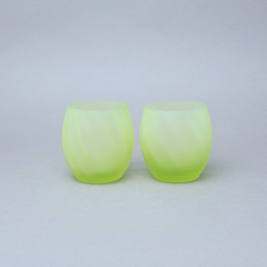 Set 2 sklenic OPTICA - matné (uranové sklo), 300 ml, Sklárna Janov