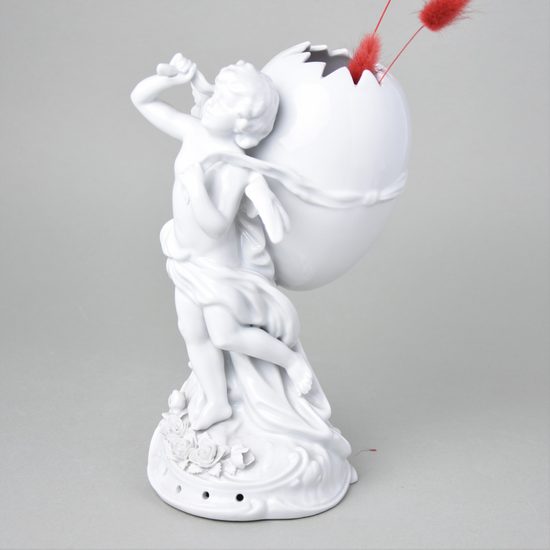 Vase - Angel with egg, 13 x 13 x 25 cm, Porcelain figures Gläserne Porzellanmanufaktur