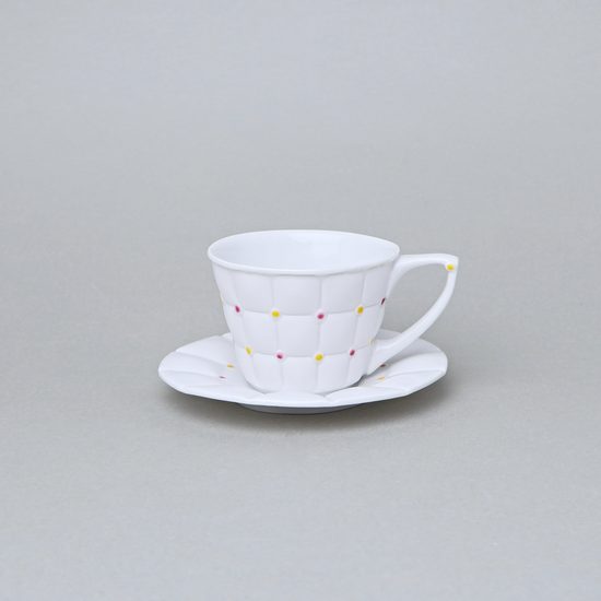 Šálek 100 ml a podšálek 12 cm, Barcelona, porcelán Goldfinger