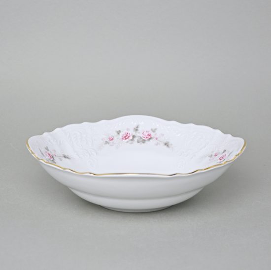 Gold line: Bowl deep 23 cm, Thun 1794 Carlsbad porcelain, BERNADOTTE roses