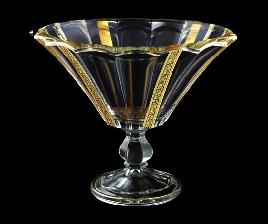 Astra Gold: Mísa na noze 26 cm, křišťál, Antique Golden Black decor