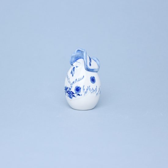 Egg Hen with hat 7,3 cm, Original Blue Onion Pattern