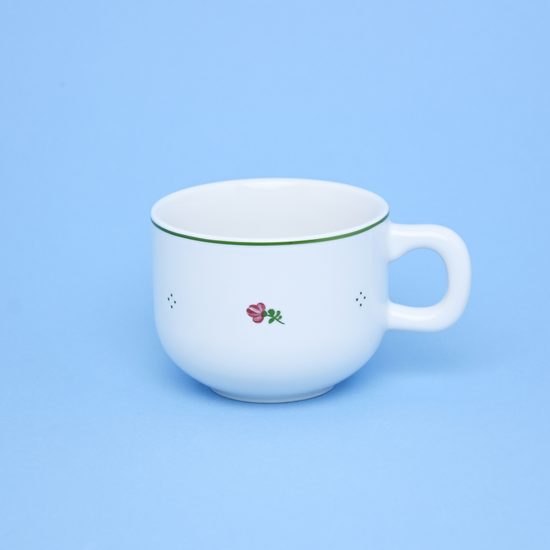 Cup 250 ml, red flower + green, G. Benedikt 1882