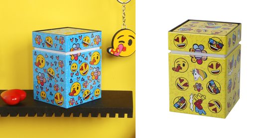 Dvě plechové dózy na čaj Alwyas Happy + Summer feelings, 7,5 x 7,5 x 11 cm, R. Britto, Goebel