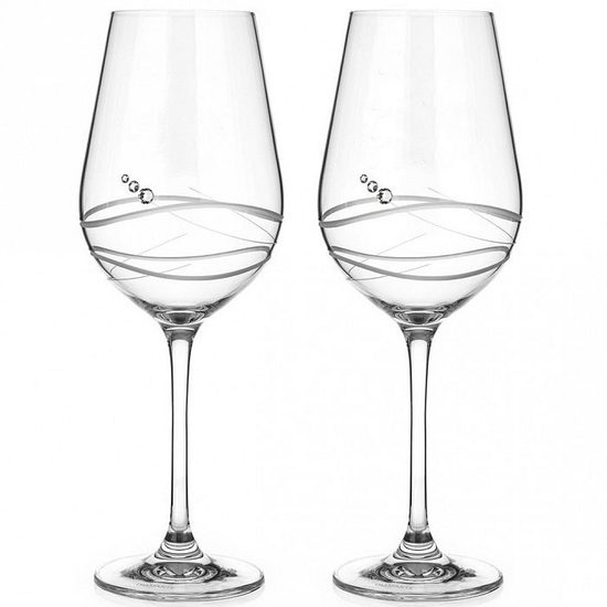 Venezia - Set of 2 Red Wine Glasses 470 ml, Swarovski Crystals