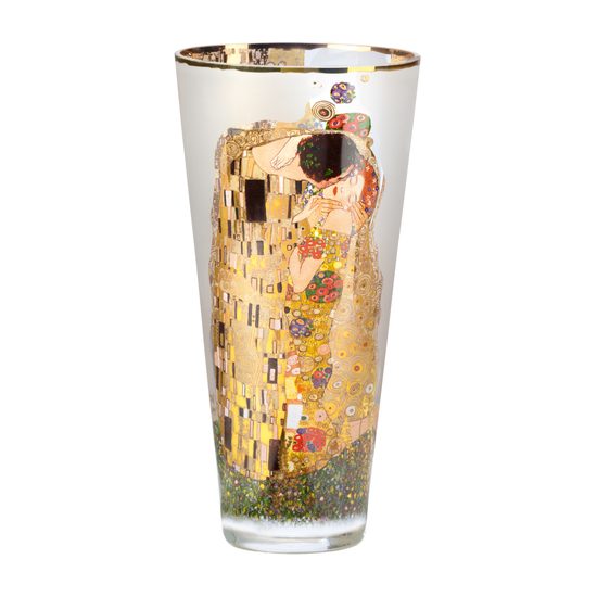 Vase Gustav Klimt - The Kiss, 15 / 15 / 30 cm, Glass, Goebel