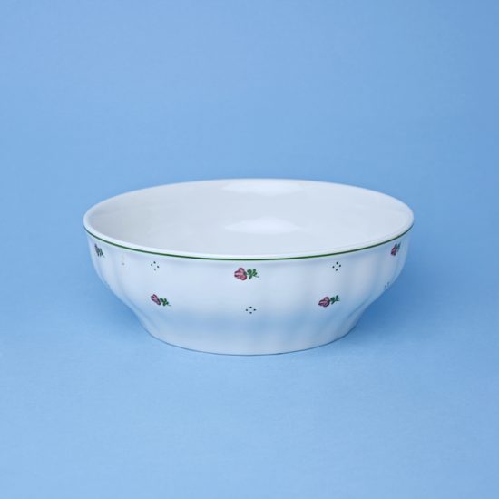 Mísa válcová 22,5 cm, Benedikt červené kvítí + zelená, G. Benedikt 1882