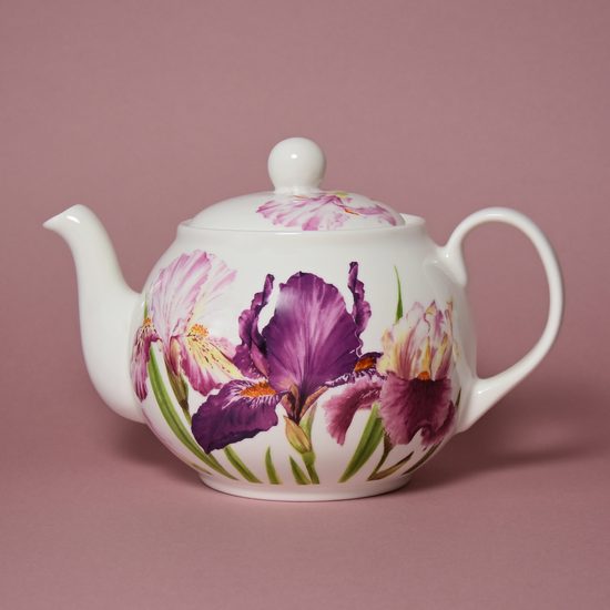 Iris: Teapot 1,2 l, English Fine Bone China, Roy Kirkham