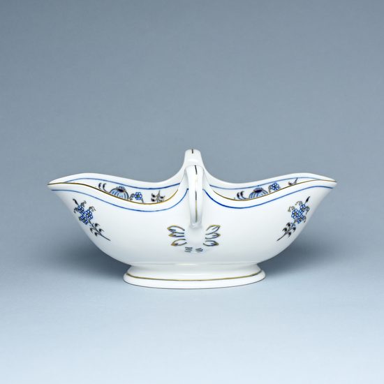 Sauceboat oval with two handles without stand 0,55 l, Original Blue Onion Pattern + Gold