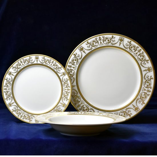 Plate set for 6 persons, Sabina, gold ornaments, Leander 1907