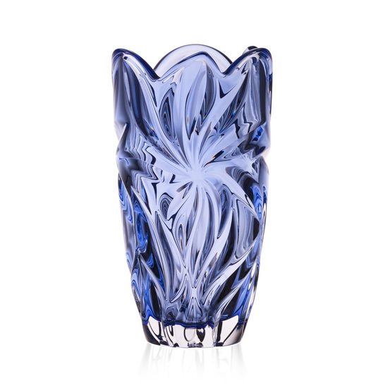 Skleněná váza Flora Modrá, 28 cm, Aurum Crystal