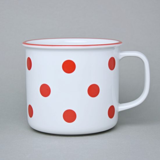 Mug Retro 750 ml huge, Red dots, G. Benedikt 1882