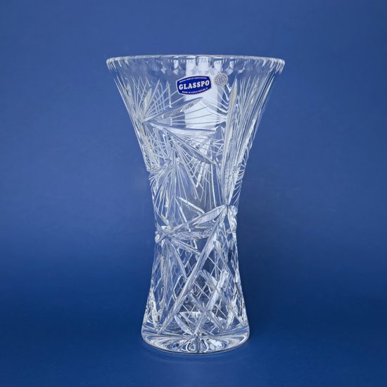 Crystal Hand Cut Vase X, Pinwheel, 255 mm, Crystal BOHEMIA
