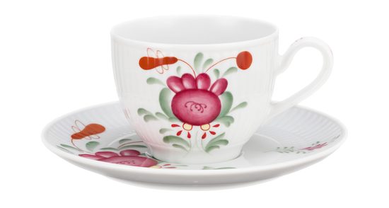 Šálek 250 ml na kávu + podšálek 160 mm, Amina růže Východního Fríska, porcelán Tettau