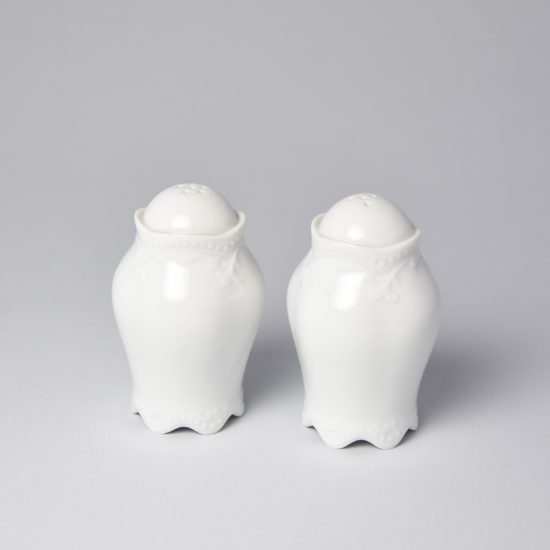 Rubin: Salt + pepper shakers, Tettau porcelain