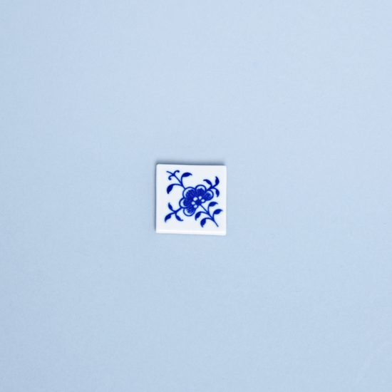 Magnetka malá vitráž čtvereček 3 x 3 cm, Cibulák, originální z Dubí