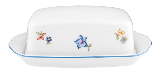 Butter dish for 250 g butter, Sonate 34032 flowers, Seltmann porcelain