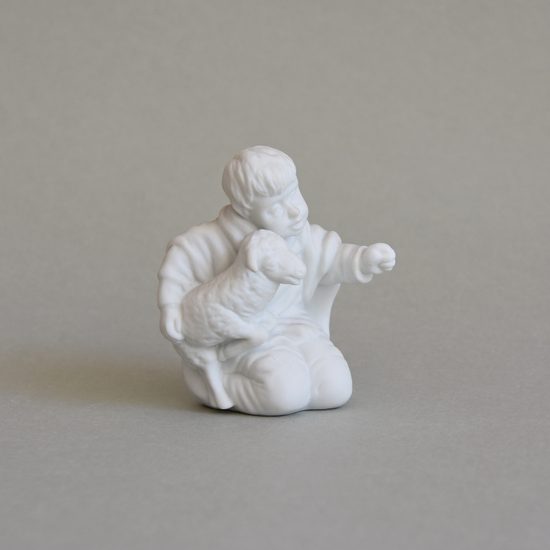 Boy With A Sheep, 6,2 x 5,5 x 7,2 cm, Biskvit, Porcelain Figures Duchcov