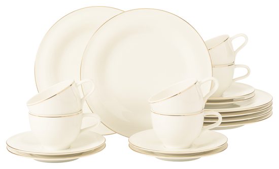 Coffee set 18 pcs., MEDINA gold, Porcelán SELTMANN