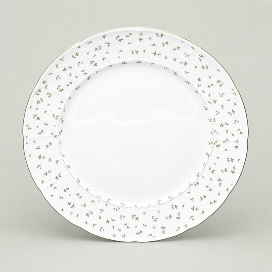 Dinner plate 26 cm, Thun 1794, karlovarský porcelán, Natálie green flowers