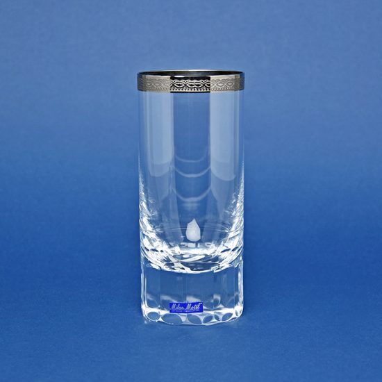 Glass for Juice or Water 240 ml, 14 cm, Platinum Stripe - etching 9 mm, Milan Mottl