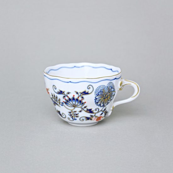 Šálek vysoký B 210 ml na kafe, rubínová červeň + zlato + cibulák, Český porcelán a.s.