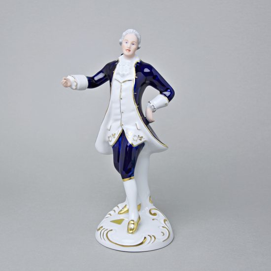 Gentleman rococo 12,5 x 10,5 x 22 cm, Isis, Porcelain Figures Duchcov