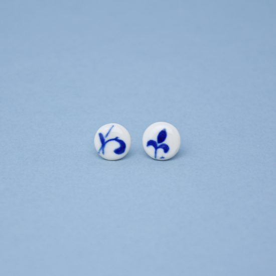 Earings: Dots - Onion Pattern fragments, Porcelain Jewels Studio Mallys